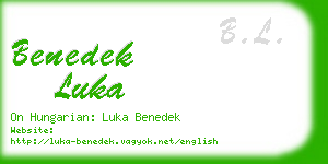 benedek luka business card